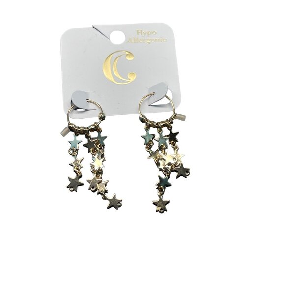 Charming Charlie Star Dangle Earrings Gold Tone Hypoallergenic Fashion Jewelry F - Picture 5 of 8
